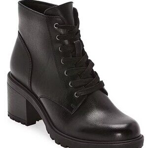 Frye and Co - Black Ayla Heeled Combat Boot, Size 7M